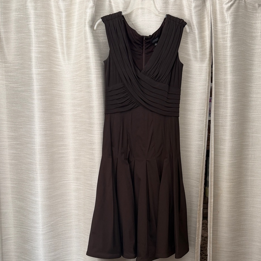 Adrianna Papell Chocolate Brown Midi Dress